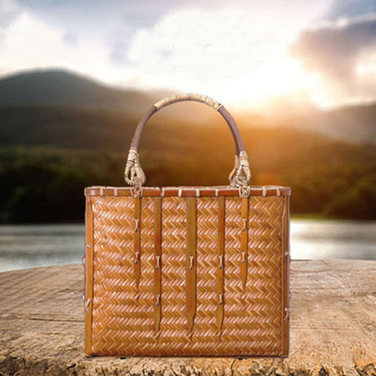 Bamboo Woven Traditional Picnic Bag