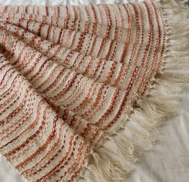 Knitted Handmade Tassel Blanket Bed and Breakfast Cover