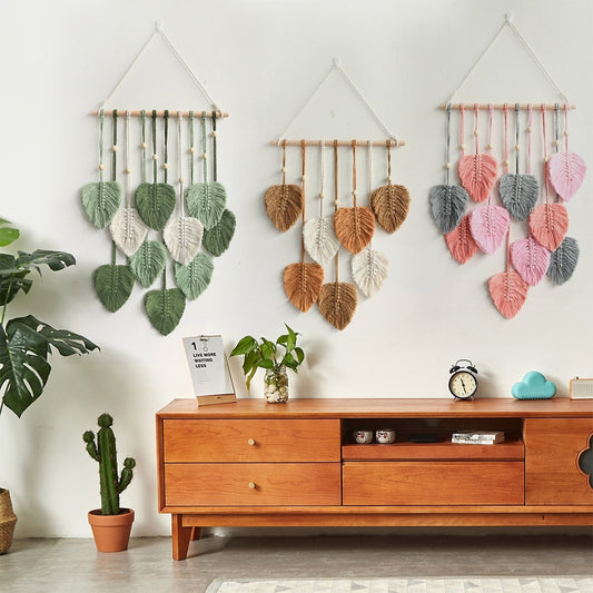 Creative Hand Woven Bohemian Leaf Wall Decoration